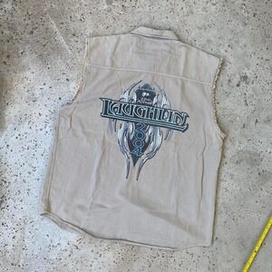 Vintage 2004 Laughlin River Run Motorcycle Vest Tan Size XXL
